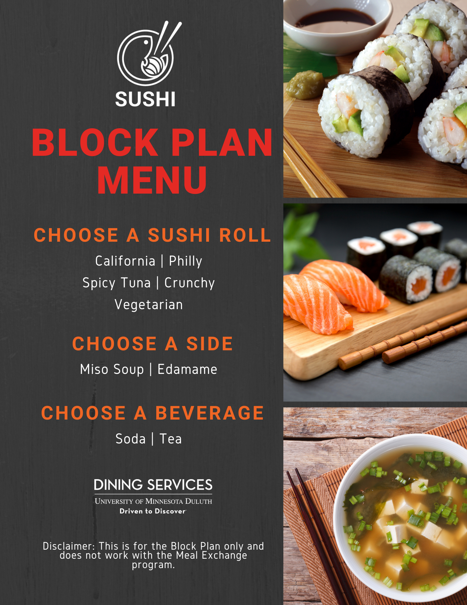 Sushi Block Plan Menu